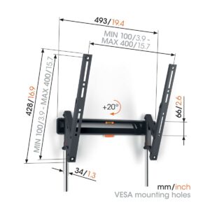 VOGELS TVM 3413 Uchylny uchwyt do telewizora hotelowego - obrazek 5